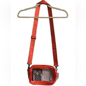Orange Crossbody Bag with Clear Front